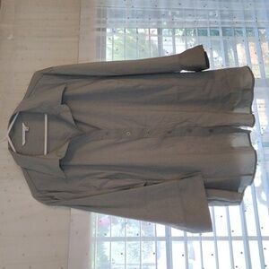 Fred David Woman's Stretchy Light Green Button Down Quarter Sleeve Blouse, 3X